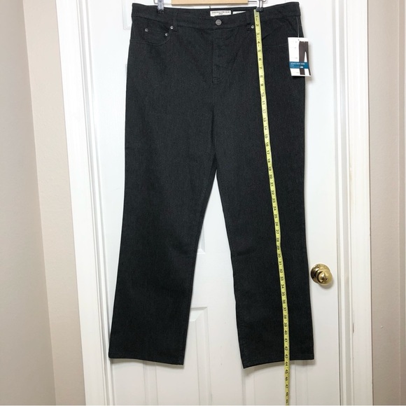 Jones New York Sport Cotton Blend Shape Control Slimming Panel Charcoal Jeans 18 - Picture 4 of 16